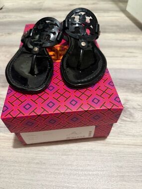 Tory Burch Black Miller Jelly Thong Sandals